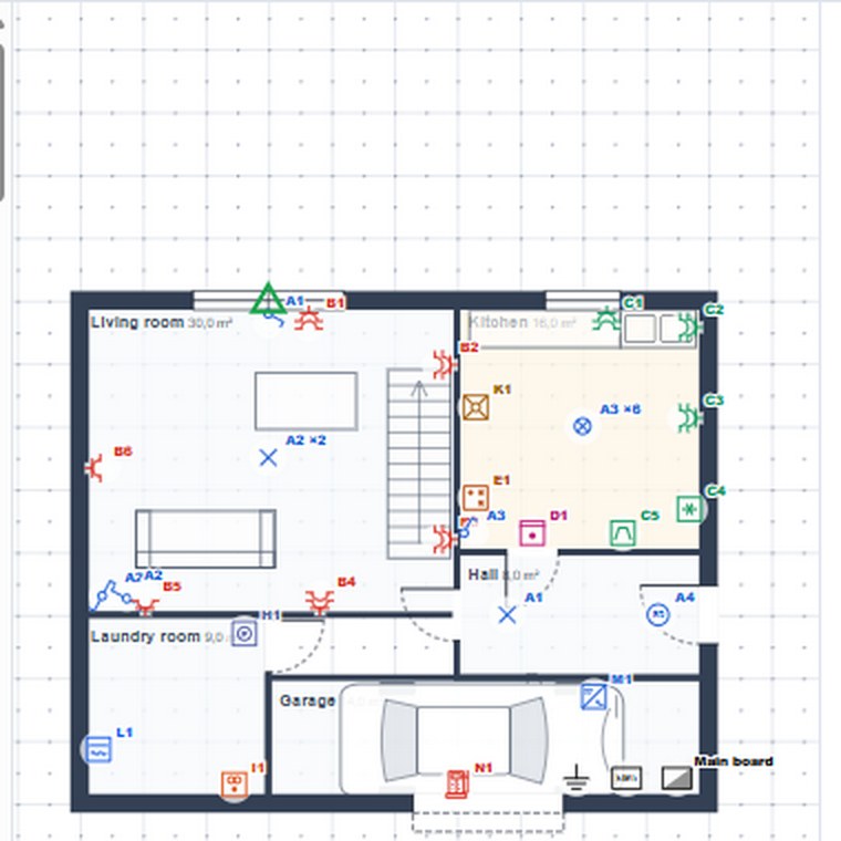 After “Auto place”: all the ground-floor points are placed.