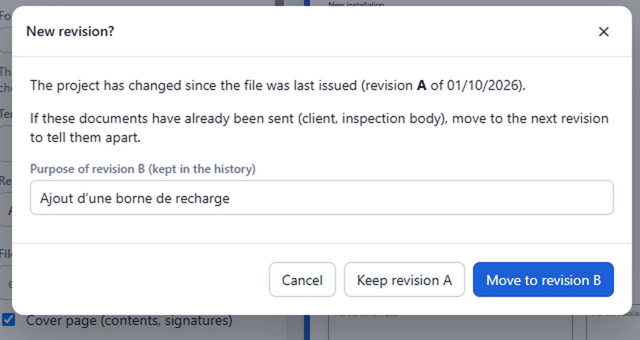 The new revision suggested and the purpose of the revision.